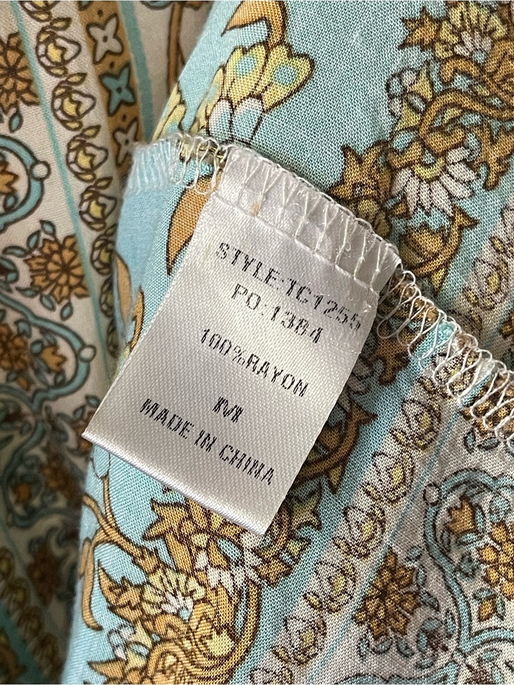 Boho Tiered Maxi Dress in Sage Green & Cream - Picture 5 of 5